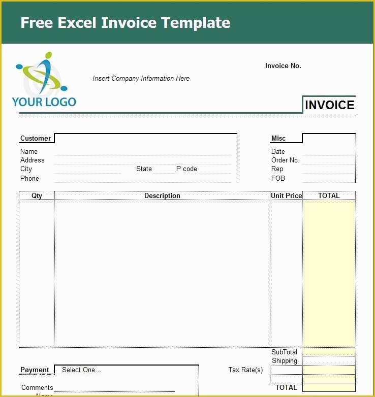 Free Printable Invoice Templates Excel Of Invoice Template Excel Free