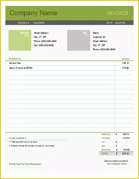 59 Free Printable Invoice Templates Excel