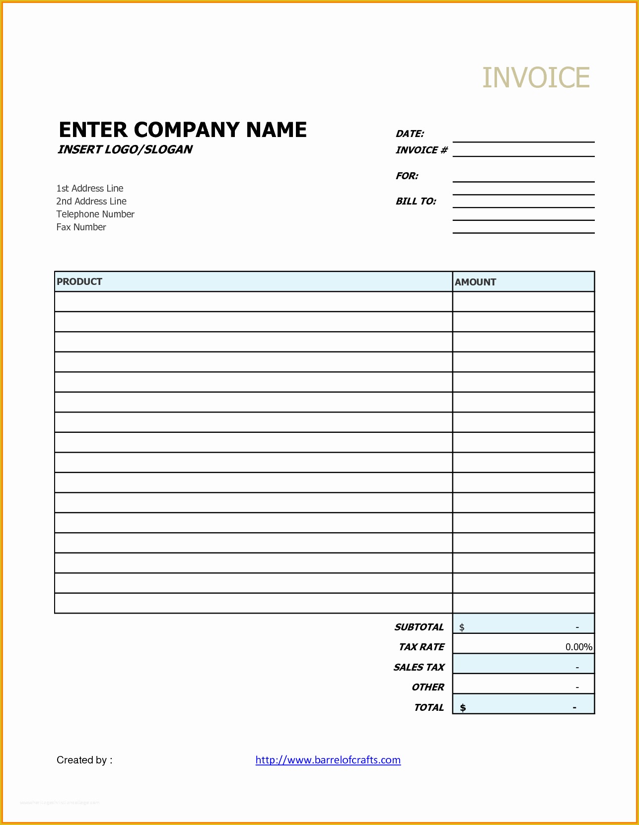 Free Printable Invoice Templates Of Generic Invoice