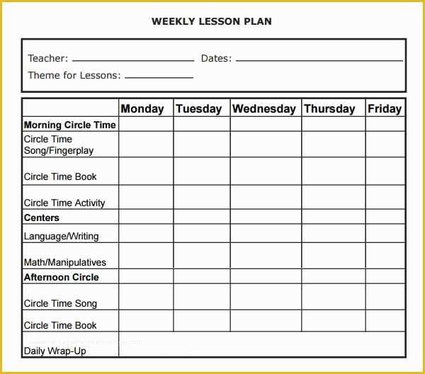 Free Printable Lesson Plan Template Blank Of 5 Free Lesson Plan Templates Excel Pdf formats