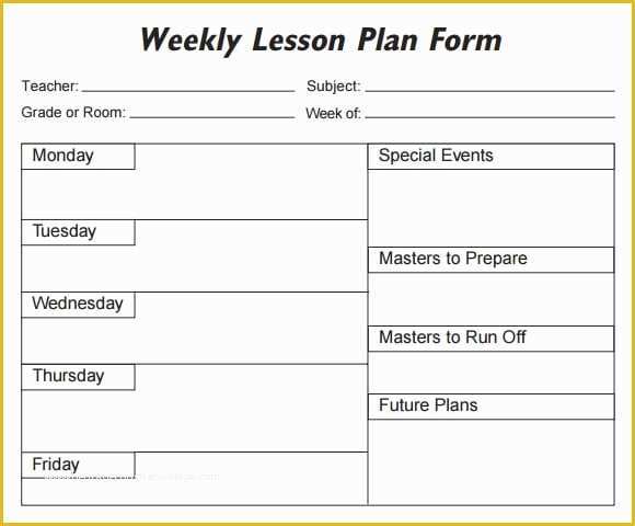 Free Printable Lesson Plan Template Blank Of 5 Free Lesson Plan Templates Excel Pdf formats