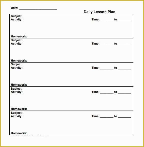 Free Printable Lesson Plan Template Blank Of 7 Lesson Plan Samples