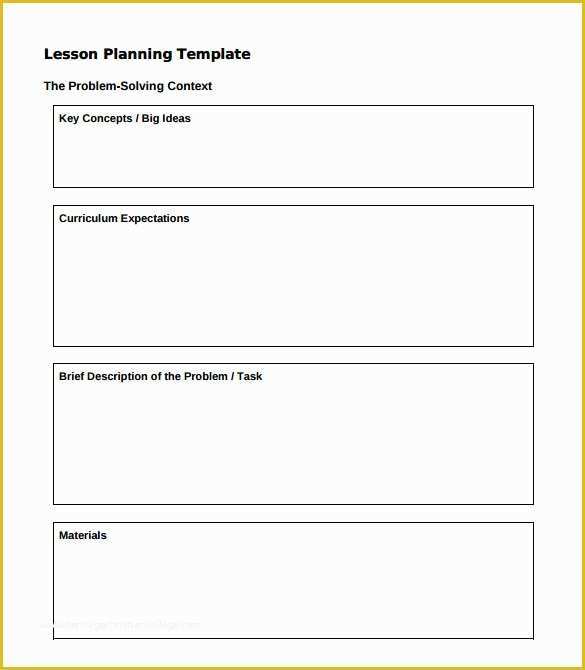 Free Printable Lesson Plan Template Blank Of 7 Lesson Plan Samples