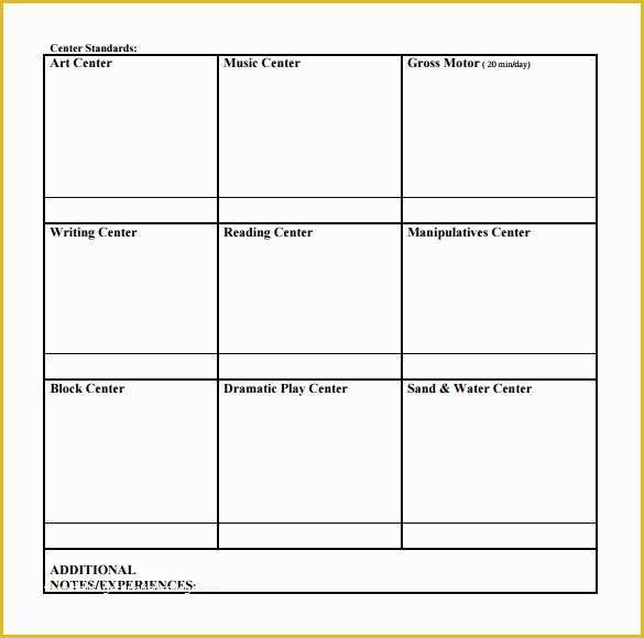 Free Printable Lesson Plan Template Blank Of 9 toddler Lesson Plan Samples