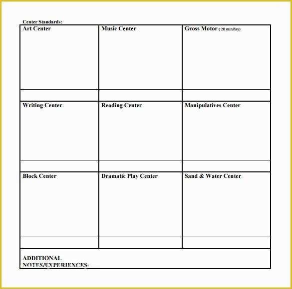 Free Printable Lesson Plan Template Blank Of 9 toddler Lesson Plan Samples