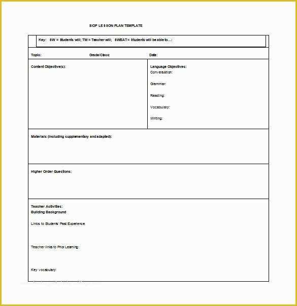 Free Printable Lesson Plan Template Blank Of Blank Pe Lesson Plan 