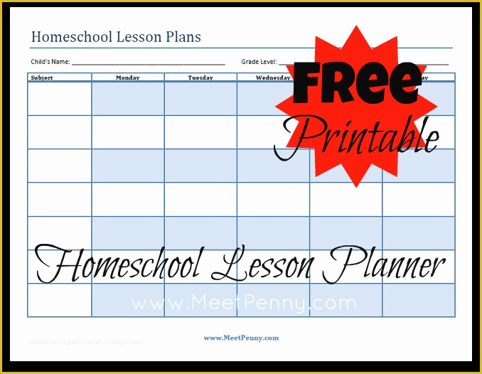 Free Printable Lesson Plan Template Blank Of Blueprints organizing Your Homeschool Lesson Plans Meet