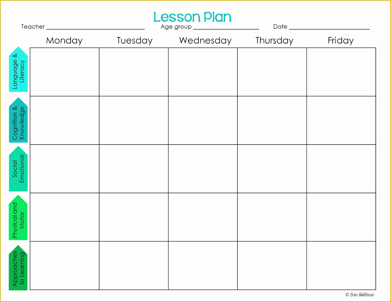 41 Free Printable Lesson Plan Template Blank