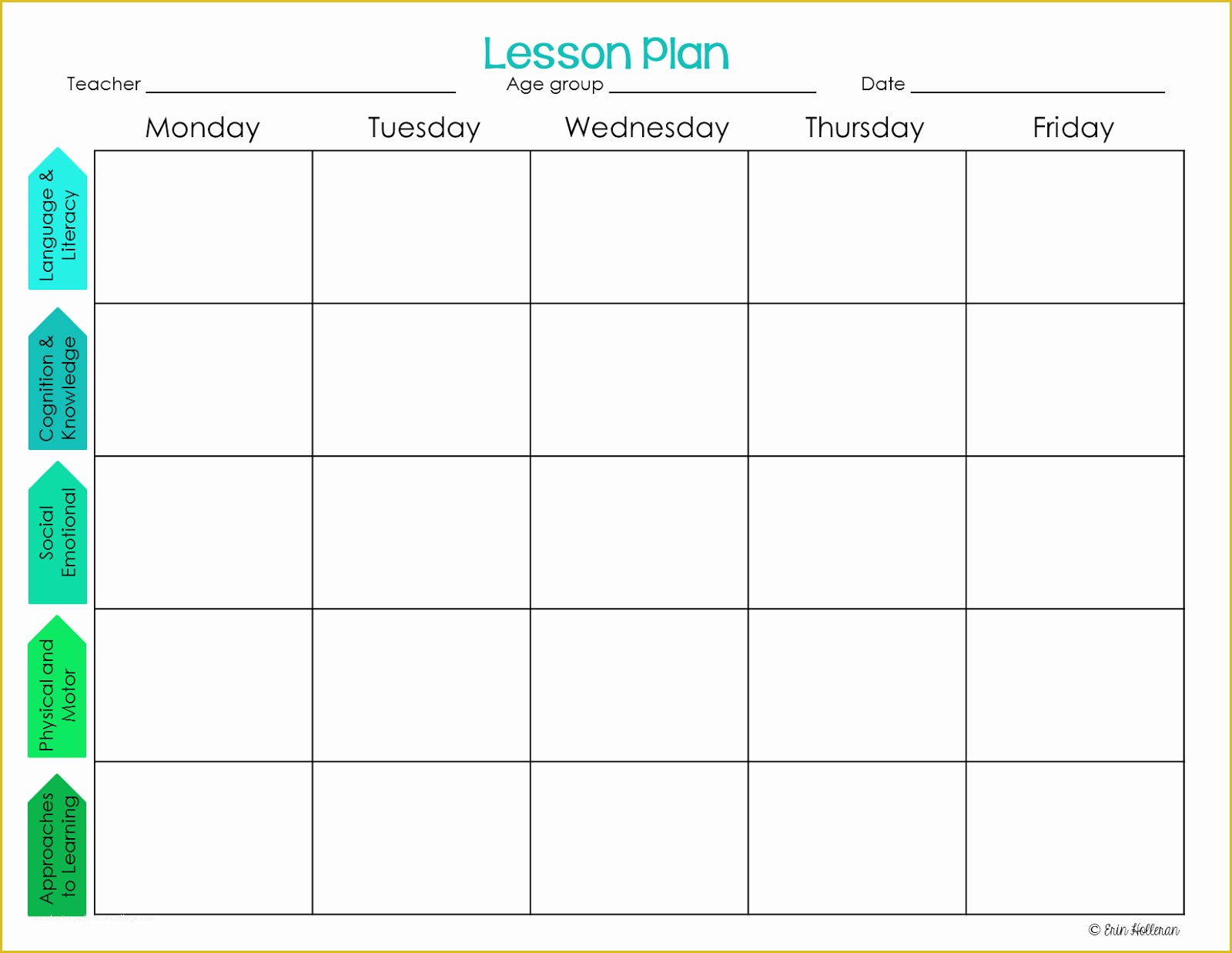 Free Printable Lesson Plan Template Blank Of Free Printable Weekly Lesson Plan Template