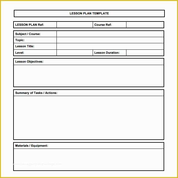 Free Printable Lesson Plan Template Blank Of Lesson Plan Template Pdf