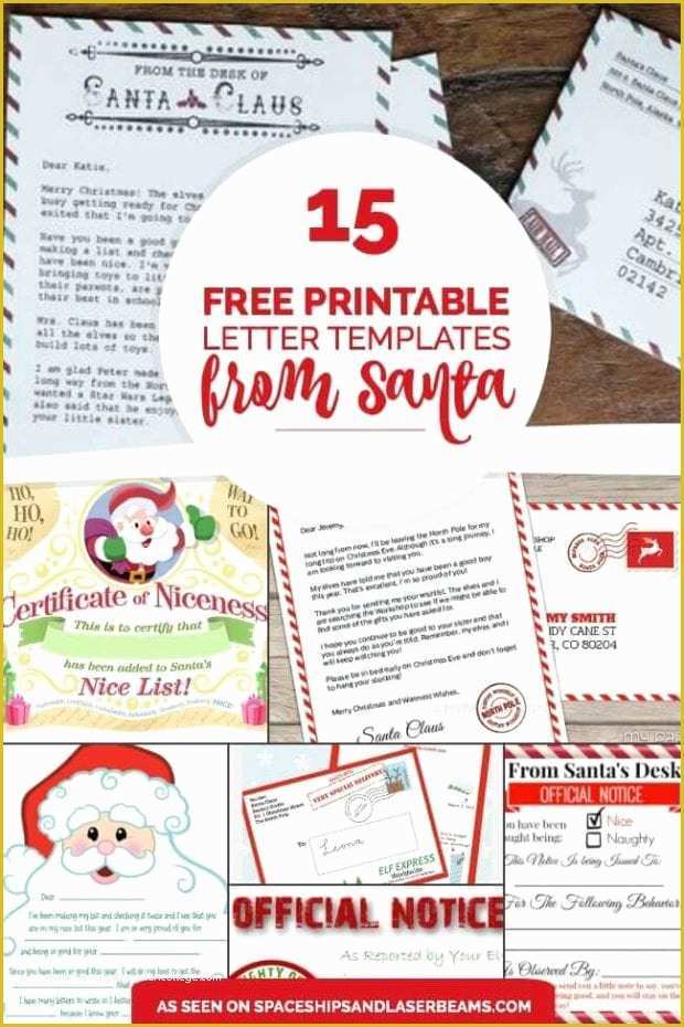 Free Printable Letter From Santa Template Of 20 Free Printable Letters to Santa Templates Spaceships