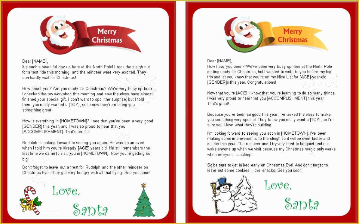 Free Printable Letter From Santa Template Of 8 Best Of Free Printable Letters From Santa Claus