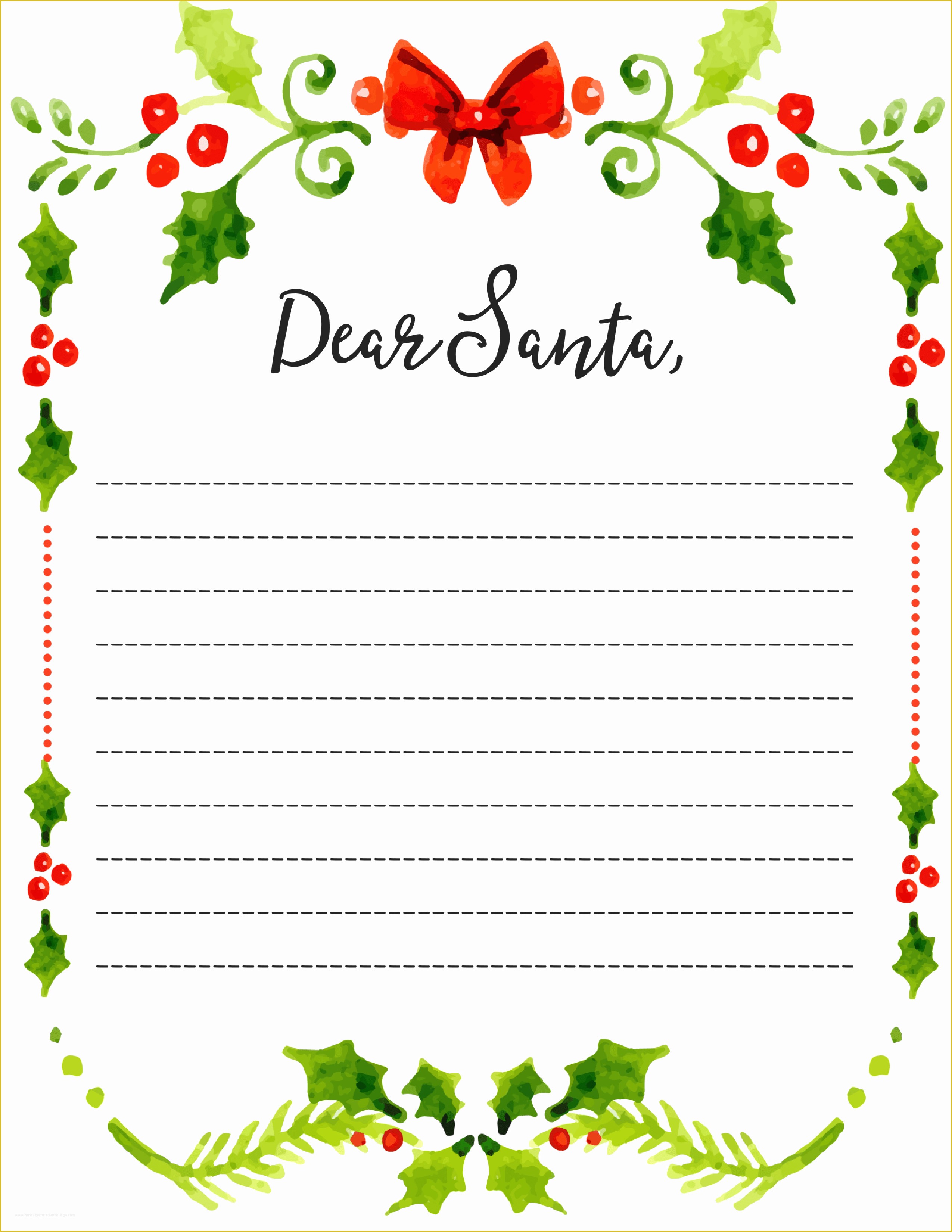 Free Printable Letter From Santa Template Of Dear Santa Fill In Letter Template
