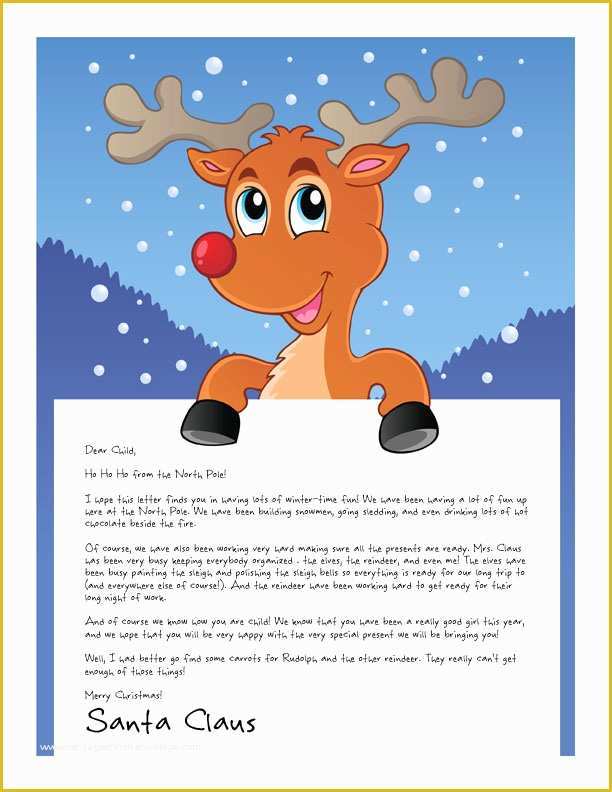 Free Printable Letter From Santa Template Of Easy Free Letters From Santa