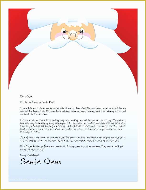 Free Printable Letter From Santa Template Of Easy Free Letters From Santa