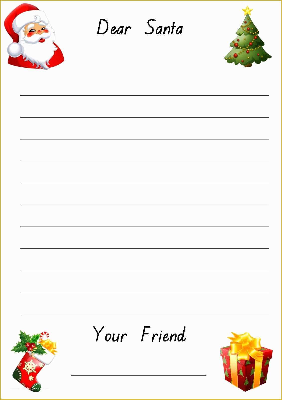 Free Printable Letter From Santa Template Of Free Printable Letter to Santa Paper