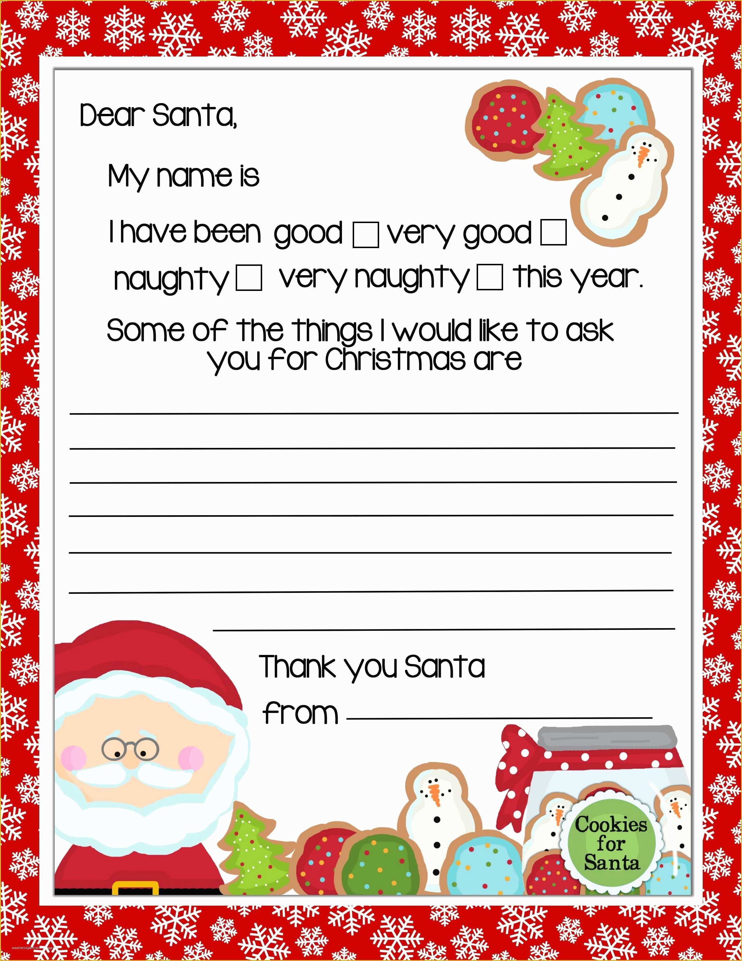 Free Printable Letter From Santa Template Of Free Printable Letter To 