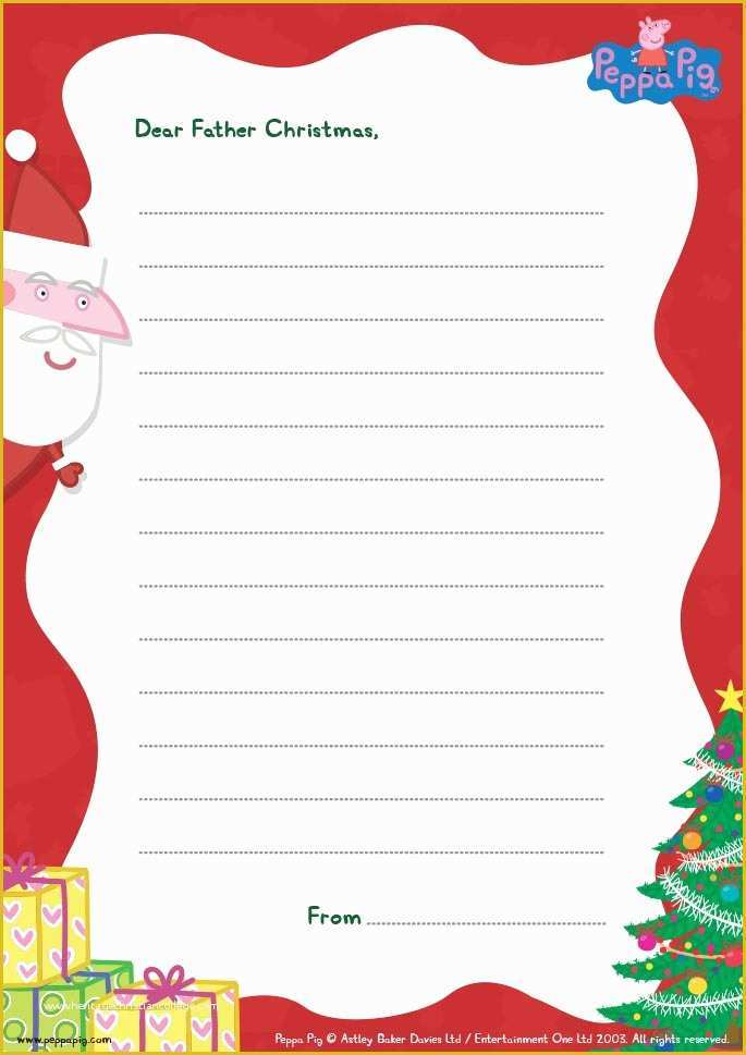 Free Printable Letter From Santa Template Of Free Printable Peppa Pig Letter to Santa Template Kids