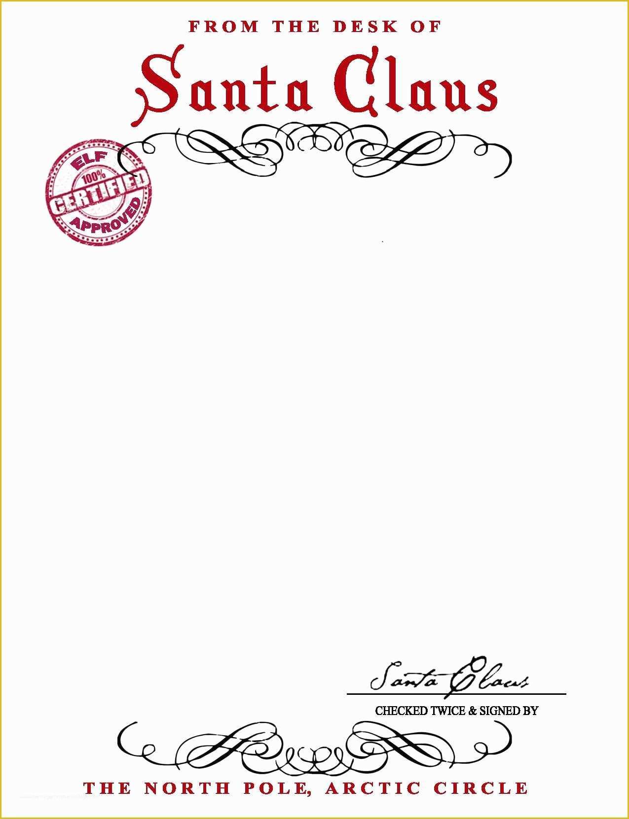 Free Printable Letter From Santa Template Of Santa Claus Letterhead Will Bring Lots Of Joy to