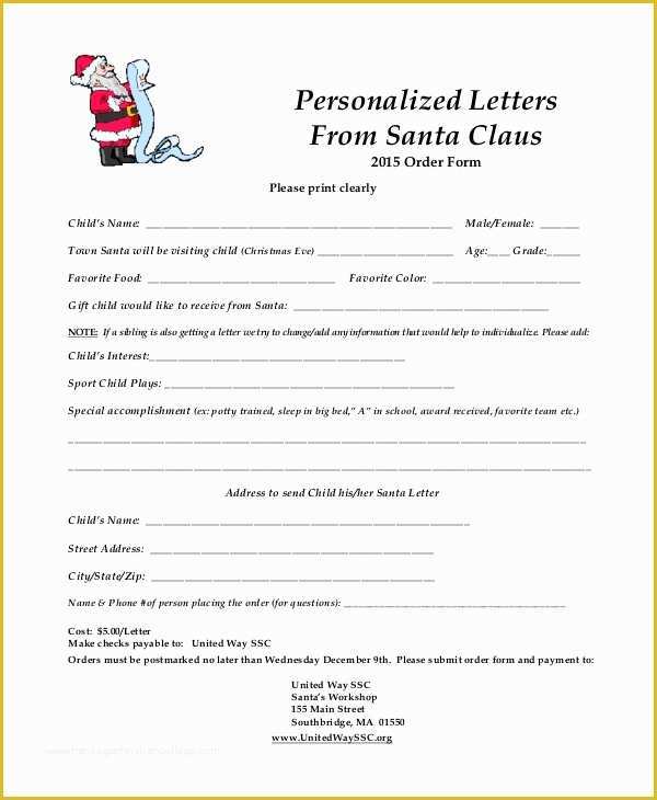 Free Printable Letter From Santa Template Of Santa Letter Template 9 Free Word Pdf Psd Documents