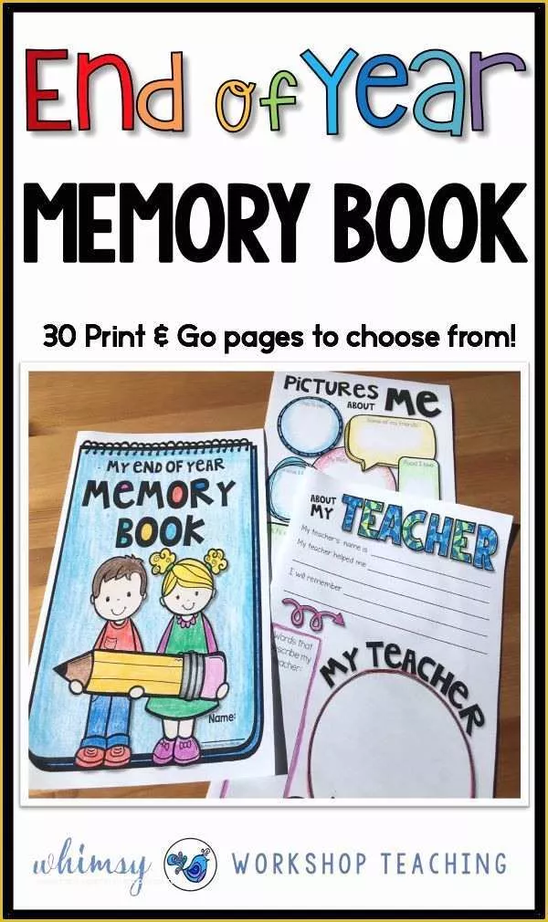 Free Printable Memory Book Templates Of 487 Best Images About School End Of the Year On Pinterest