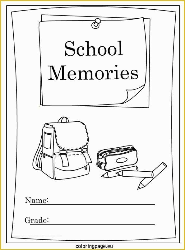 Free Printable Memory Book Templates Of End Of School Year Memory Book Coloring Page