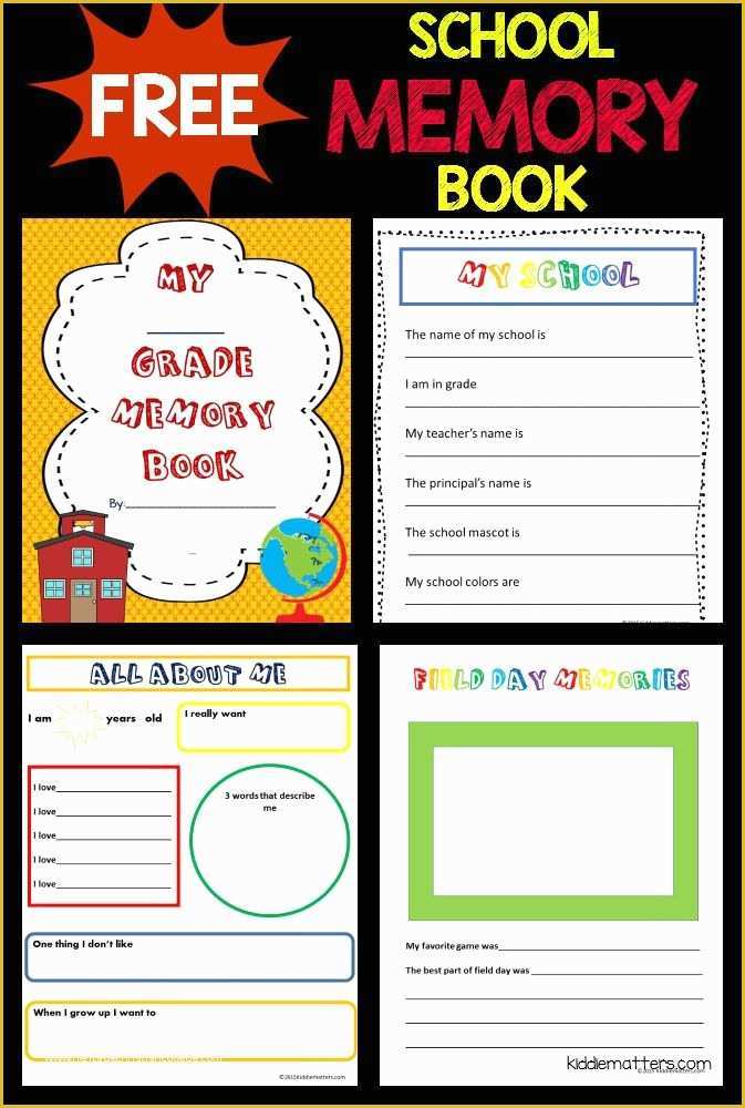 Free Printable Memory Book Templates Of Free School Memory Book Printable