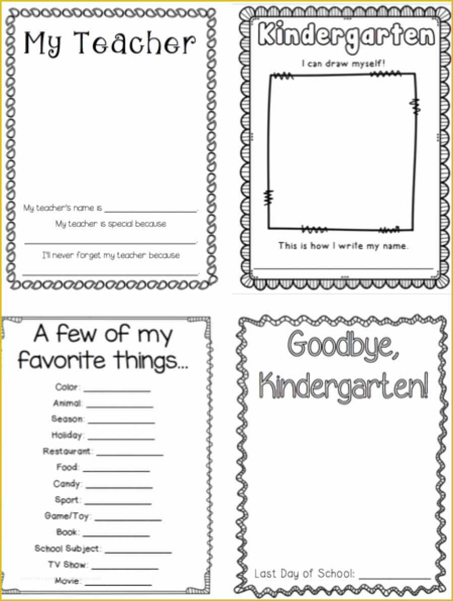 Free Printable Memory Book Templates Of Kindergarten Memory Book