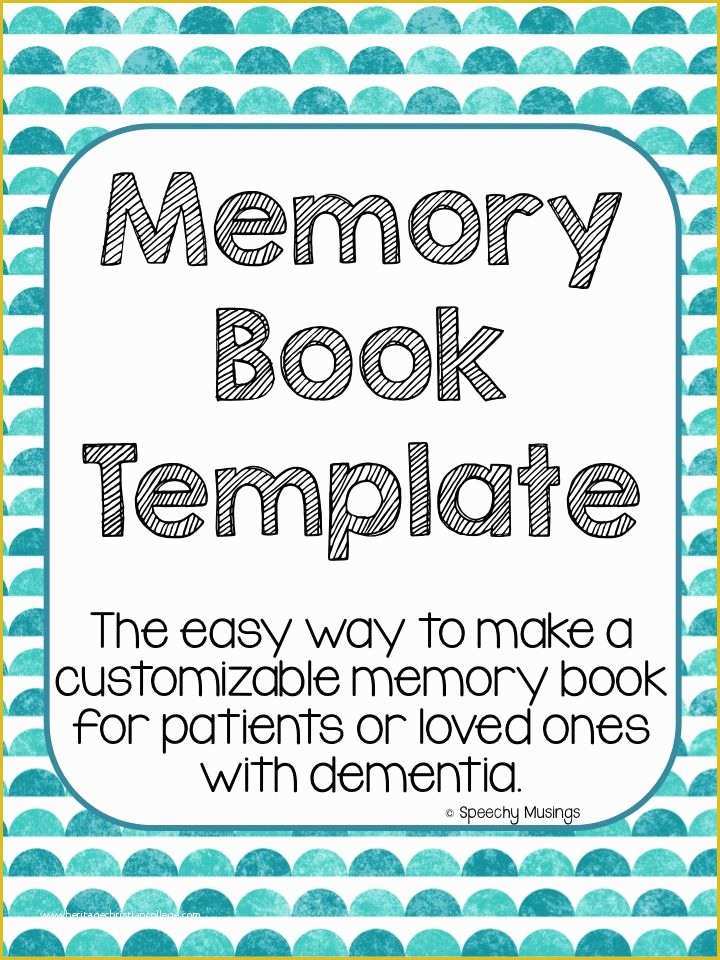 Free Printable Memory Book Templates Of Memory and orientation Books Tr & Dementia