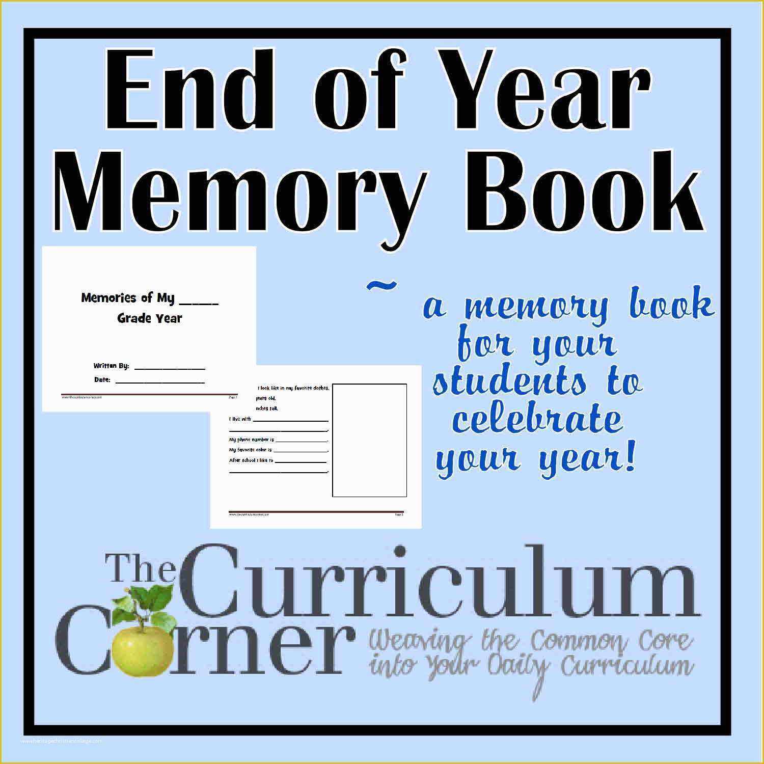 Free Printable Memory Book Templates Of Printable Memory Book for First Grade Memory Book