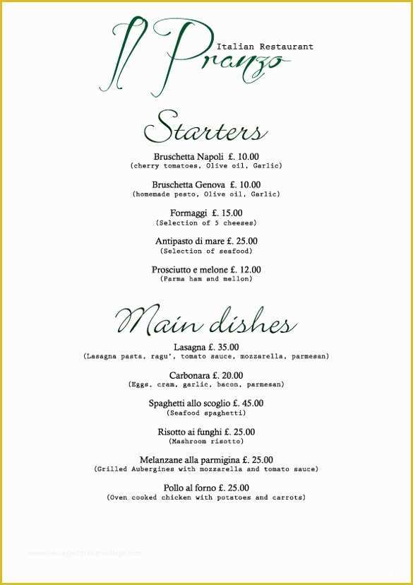 Free Printable Menu Templates Of 23 Catering Menu Templates Ai Psd