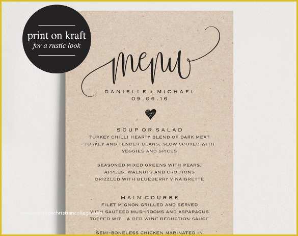 Free Printable Menu Templates Of 37 Wedding Menu Template – Free Sample Example format