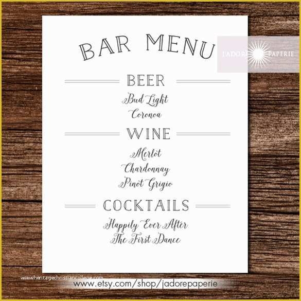 Free Printable Menu Templates Of Bar Menu Templates – 35 Free Psd Eps Documents Download