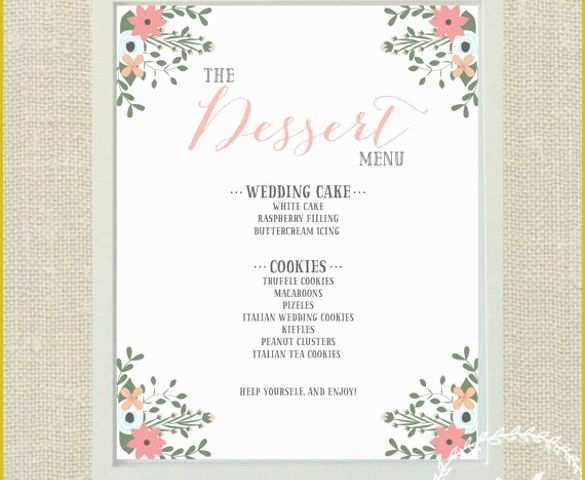 Free Printable Menu Templates Of Dessert Menu Templates – 21 Free Psd Eps format Download