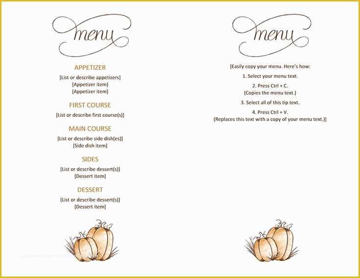 Free Printable Menu Templates Of Free Printable Thanksgiving Menu Templates – Happy Easter