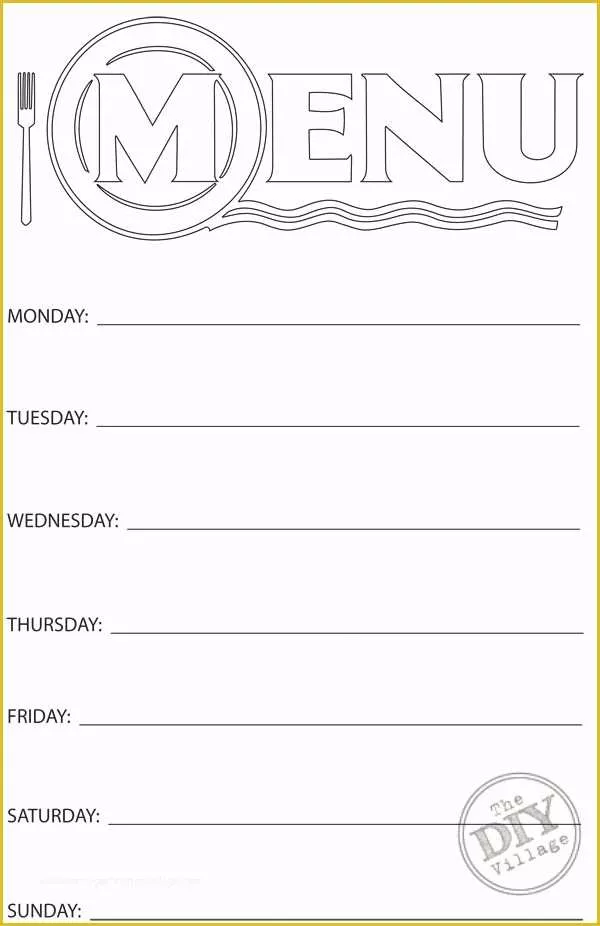 Free Printable Menu Templates Of Free Printable Weekly Menu Planner