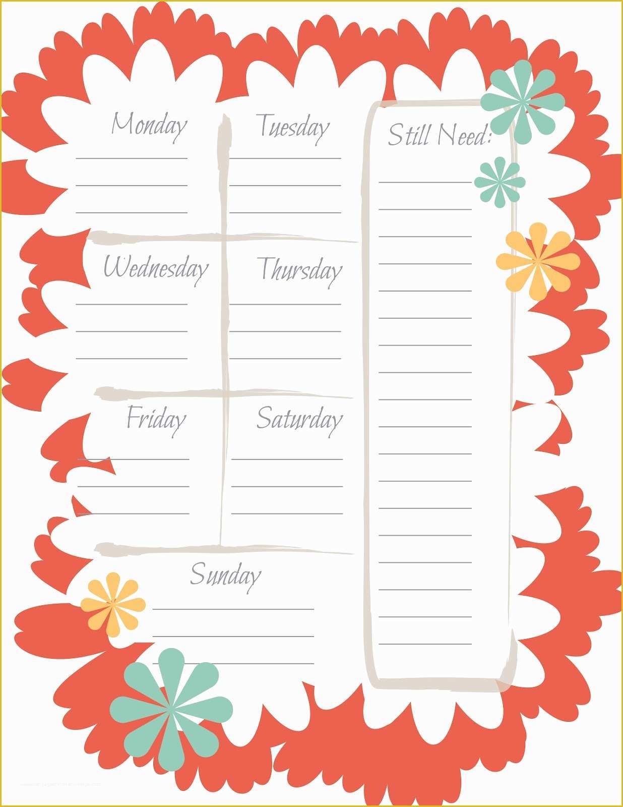 Free Printable Menu Templates Of Free Printable Weekly Menu Planner Template