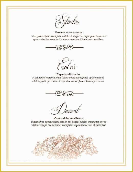 Free Printable Menu Templates Of Free Wedding Menu Design Shop Templates