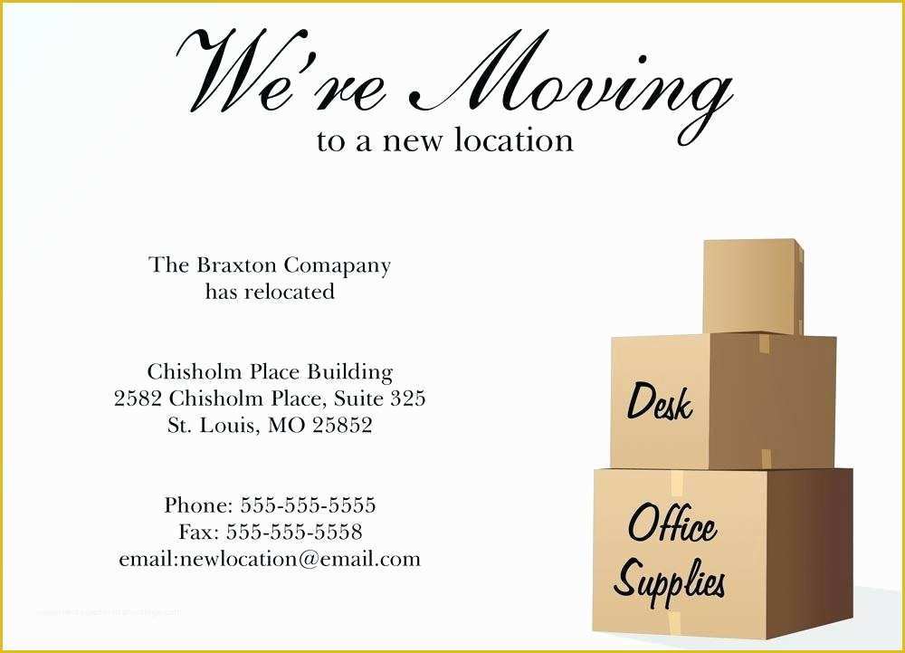 Free Printable Moving Announcement Templates Of Business Moving Announcement Template Example Moving
