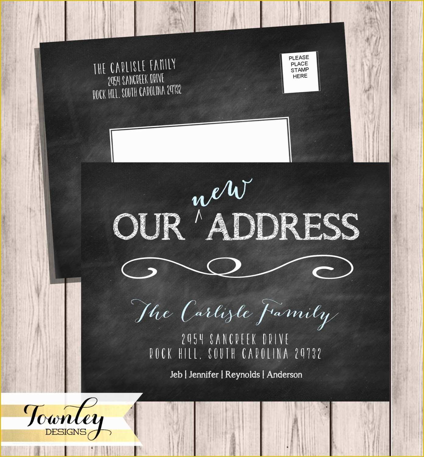 Free Printable Moving Announcement Templates Of Moving Postcard Chalkboard Announcements We Ve are Cards