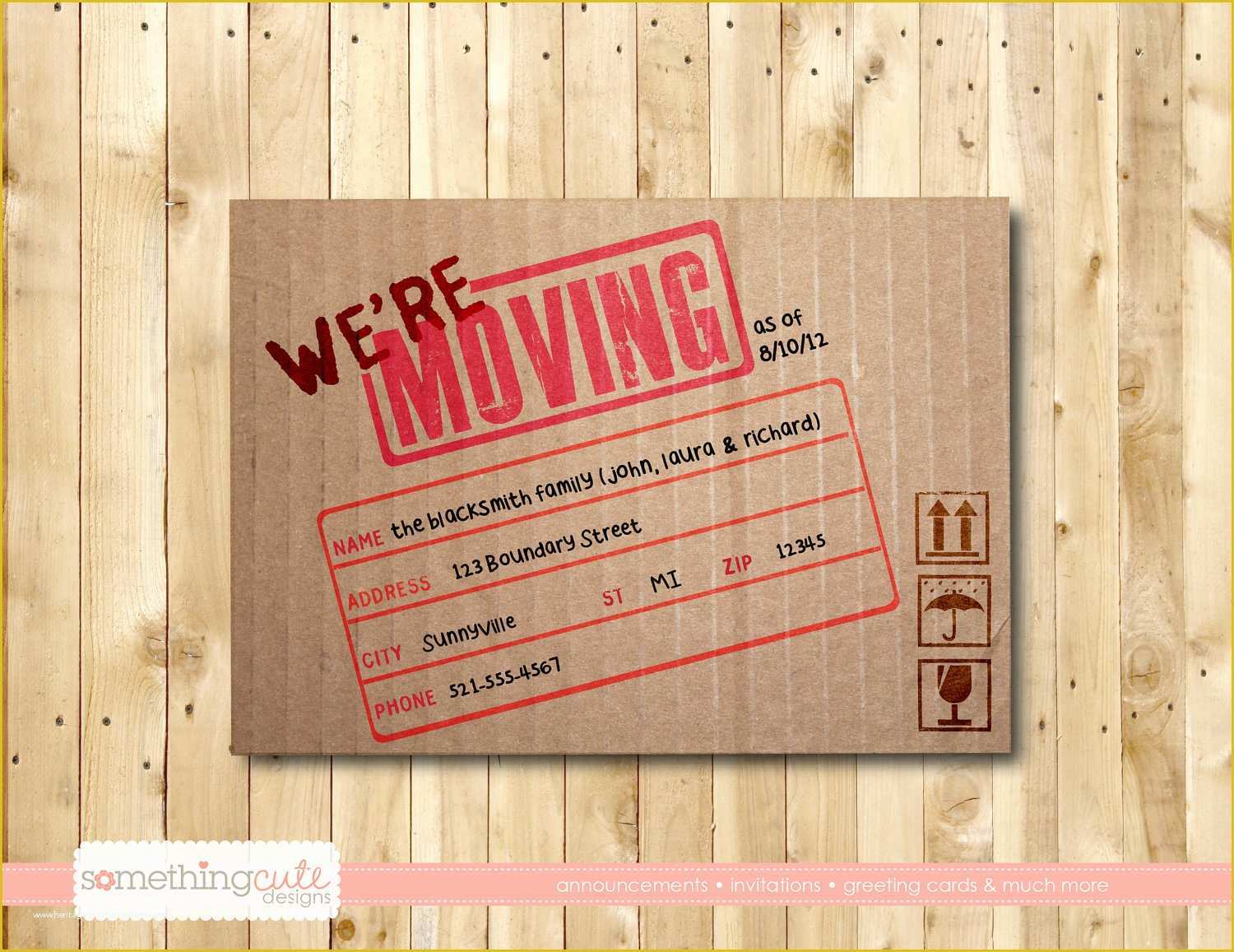 Free Printable Moving Announcement Templates Of Vintage Concept We Re Moving Postcards Brown Color