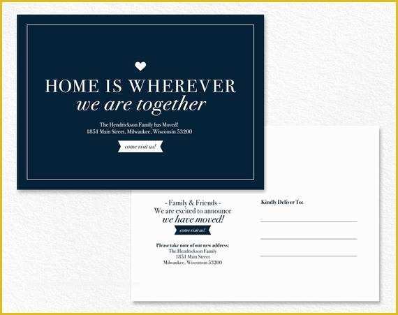 Free Printable Moving Announcement Templates Of We Ve Moved Postcard New Home Announcement New Address