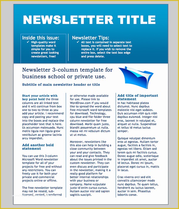 Free Printable Newsletter Templates Of Word Newsletter Template – 31 Free Printable Microsoft