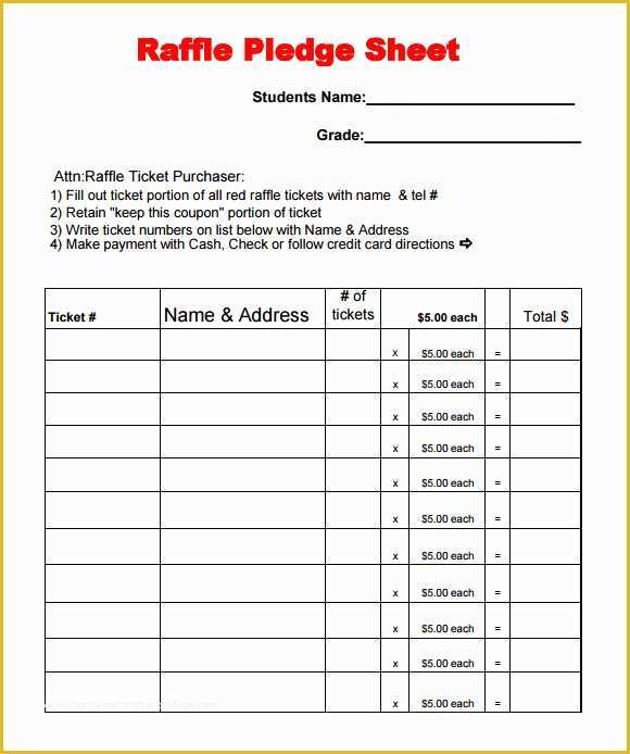 Free Printable Raffle Ticket Template Download Of 12 Sample Raffle Sheet Templates – Pdf Word Excel