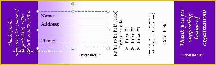 Free Printable Raffle Ticket Template Download Of 40 Free Editable Raffle & Movie Ticket Templates