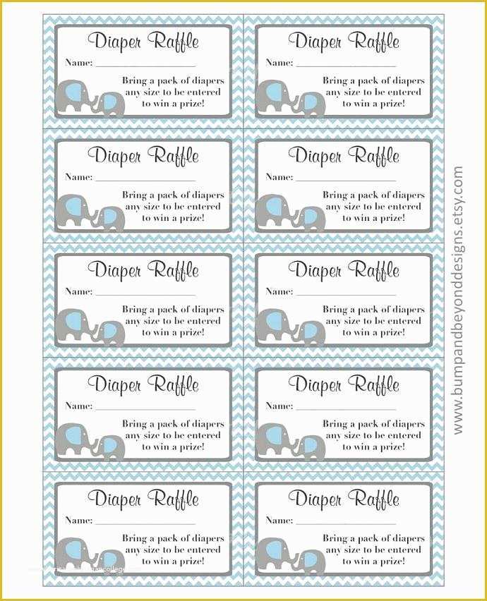 Free Printable Raffle Ticket Template Download Of Elephant Diaper Raffle Tickets