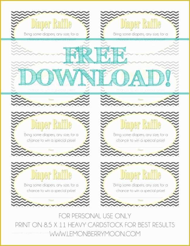 Free Printable Raffle Ticket Template Download Of Free Download Baby Shower Diaper Raffle Tickets