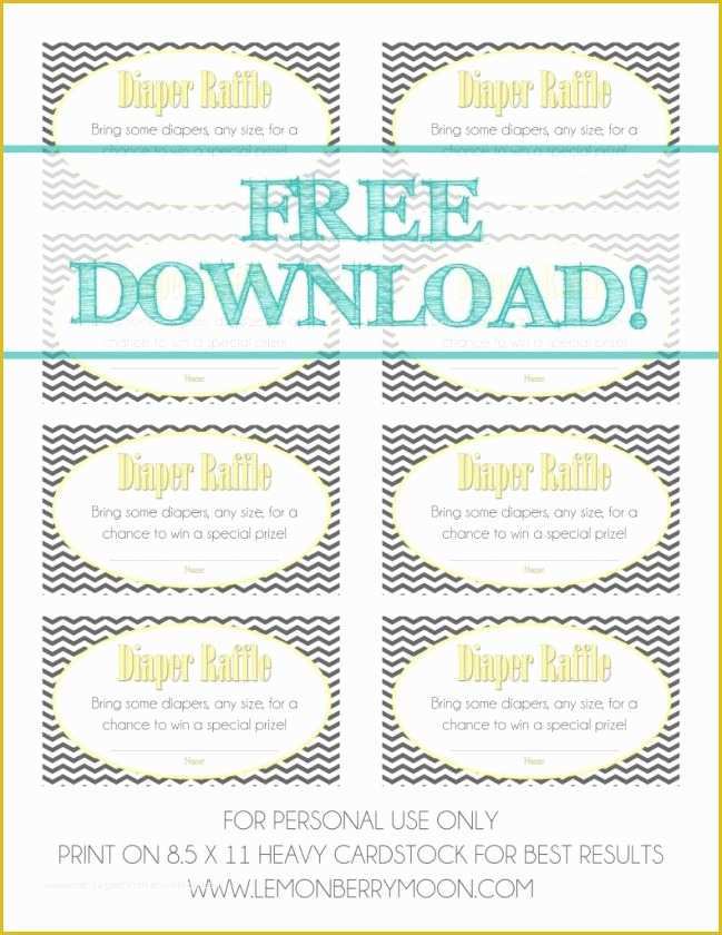 Free Printable Raffle Ticket Template Download Of Free Download Baby Shower Diaper Raffle Tickets