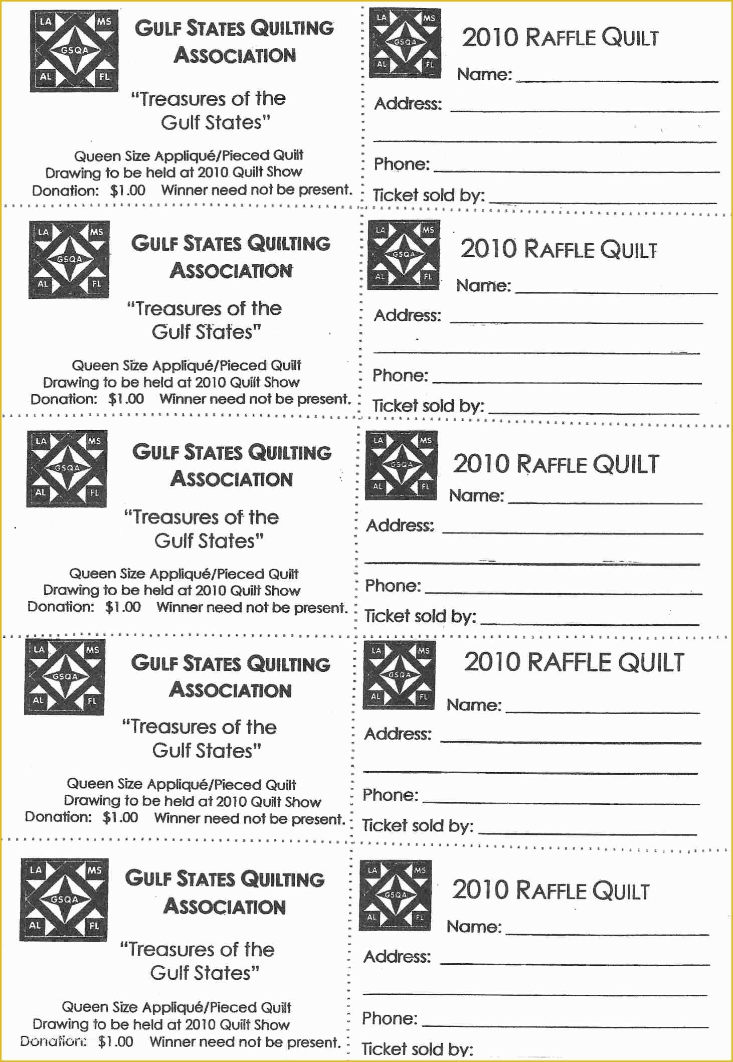Printable Raffle Tickets Sheets