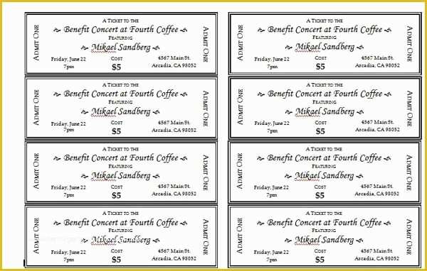 Free Printable Raffle Ticket Template Of event Ticket Templates 1 … Templates